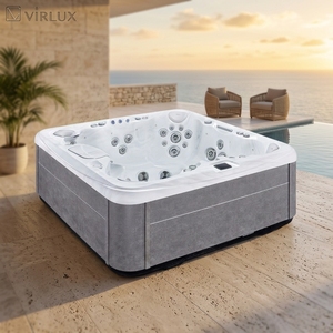 Moderna Bañera de Hidromasaje Acrílica Cuadrada para 6 Personas para Uso en Exteriores en el Patio - Product Image 1