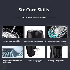 Mini afeitadora eléctrica para hombre, afeitadora de doble cabezal, recargable, para barba, afeitado genuino, resistente al agua - Product Image 4