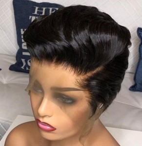 Europe and the United States cross-border trade short straight hair lady fluffy high temperature silk synthetic wig source facto