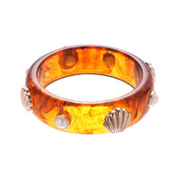 Minimalistische hoogglans parel armband met geometrisch rond hars detail, retro imitatie parel, voor Valentijnsdag