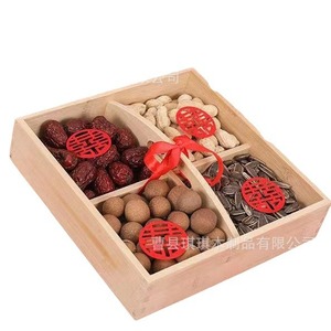 Solid Wood Dried Fruit Box With Handle <b>Storage</b> <b>Tray</b> For Candy Nuts Wedding Gift Box - Product Image 4
