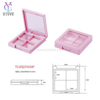Boîte compacte carrée personnalisable vide en plastique pour fards à paupières et blush, fabriquée avec des matériaux recyclés pour l'emballage cosmétique