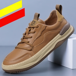 Men's High Top Genuine <b>Leather</b> Casual Sports Shoes Breathable Comfortable Soft Wear-Resistant - Product Image 5