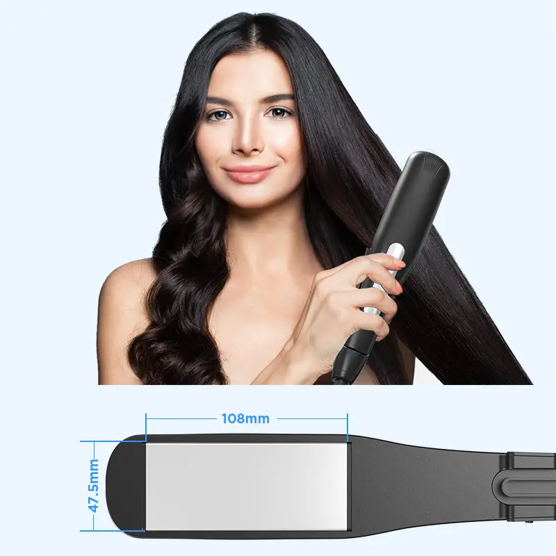 Factory Private Mode Dual Voltage 2 in 1 Hair Straightener and Curler for Household LCD Display Hair Irons