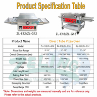 Horno Eléctrico de Banda Transportadora para Pizza de 12/18 Pulgadas, Dirección de Cadena Ajustable, 10.3kW, Calentamiento Rápido, Equipo Comercial para Hornear Pizza