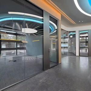 アルミフレームシステム付きの表示可能なガラス壁、オフィス & 商業プロジェクトのための二重ガラス音響断熱パネル - Product Image 6