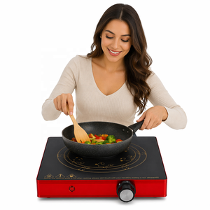<span class=keywords><strong>Cuisinière</strong></span> électrique infrarouge en céramique 1200W, plaque chauffante 165mm, réchaud portable pour tous ustensiles de cuisine, maison et cuisine - Product Image 2