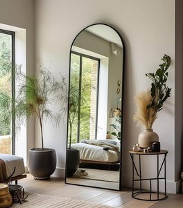 Modern Arch Design Full Length Wall Mounted <strong>Mirror</strong> Aluminum Frame Black/Brass/<strong>White</strong> Framed Full Body <strong>Mirror</strong> - Product Image 1