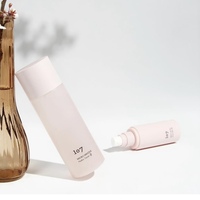 Bouteilles en plastique PET rose givré de 250 ml, 100 ml-200 ml, personnalisables, pour masque facial cosmétique, shampoing, avec bouchons à vis