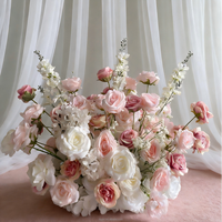 Bouquet de fleurs sauvages colorées et vibrantes, arrangement floral artificiel pour allée de mariage, décoration de chariot de dessert
