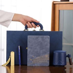 Gifts Luxury Business Printing Notebook Wholesale Hardcover Custom Logo Meeting Book Notebook With Pen Holder Gift Set - Product Image 1