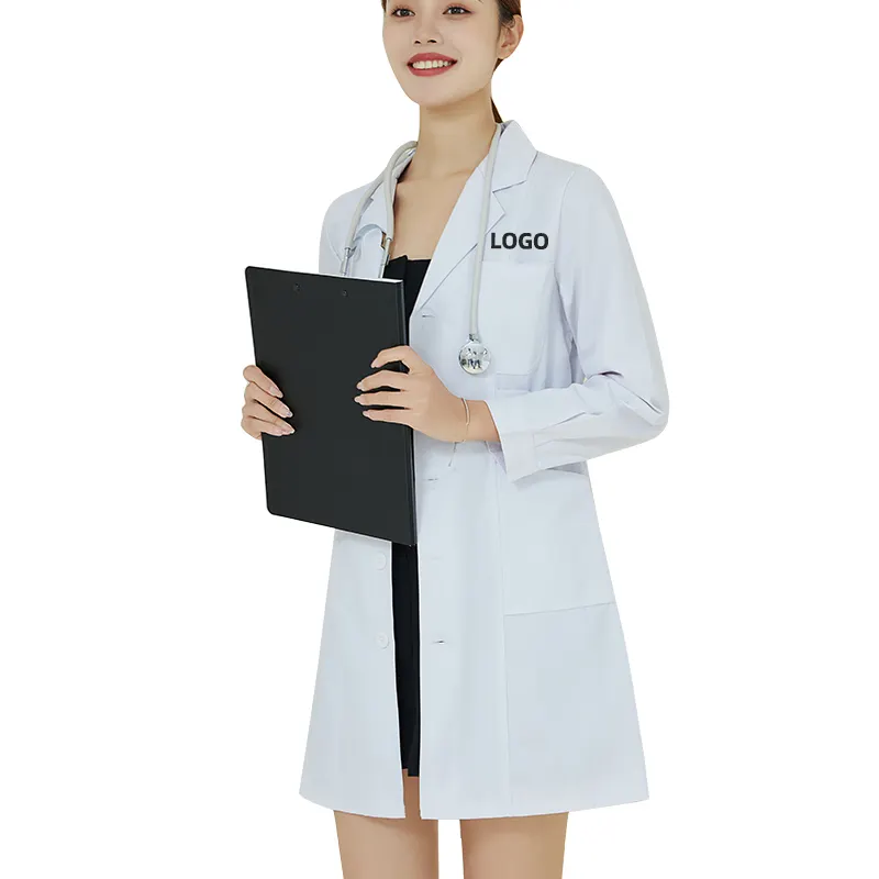 Schönheitssalon Arbeitskleid langärmelige medizinische Uniformen Damen Krankenschwestern-Uniformen für Krankenhaus Krankenschwester weiße Uniform Designs