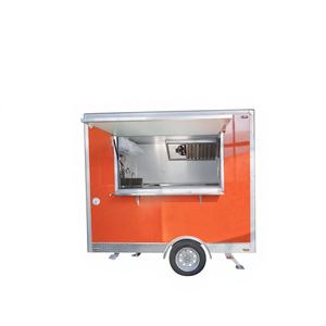 Remolque de Comida Móvil con Refrigerador, Carrito de <span class=keywords><strong>Hot</strong></span> Dogs Resistente a la Oxidación para Venta de Aperitivos al Aire Libre - Product Image 1