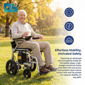 Fauteuil roulant électrique pliable et portable, léger, avec moteur puissant de 400 W, pour adultes handicapés et personnes âgées - Product Image 4