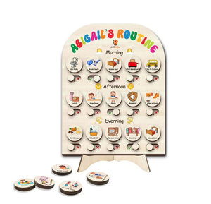 Grafico di lavoro personalizzato in legno, grafico del lavoro di ricompensa del bambino, tabellone del programma, scheda delle responsabilità quotidiane personalizzate per i bambini - Product Image 1
