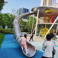 Glissade en tube spiralé en acier inoxydable Hanlin pour enfants et adultes, taille et couleur personnalisables, utilisation intérieure/extérieure, un seul joueur, transparente