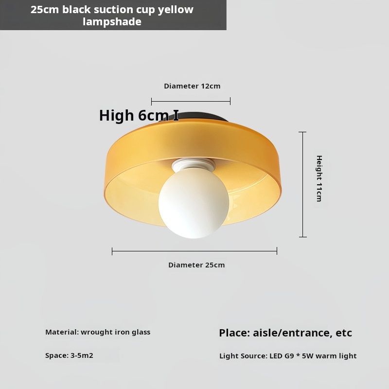 Ventosa nera-paralume giallo