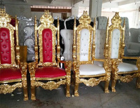 Chaise de luxe Reine de l'amour, trône doré, mobilier, chaise de trône gothique, chaise de trône de mariage en toile de jute, chaises de trône de roi pas chères pour canapé de mariage