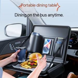 2025 Multi-Functional <b>Car</b> Storage Organizer Leather Foldable Rear Seat Back Storage Bag Hanging Feature Dining <b>Table</b> for <b>Car</b> - Product Image 2