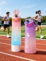 Bouteille de capsules parfumées sans sucre, sans BPA, anti-fuite et anti-poussière, idéale pour les activités de plein air, l'école, les voyages, la salle de sport et la danse