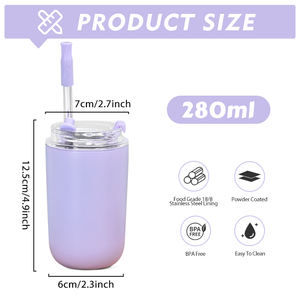 Tumbler MINI da 280ml 480ml per Matrimoni e Feste, Bicchiere da <span class=keywords><strong>Caffè</strong></span> in Acciaio Inox a Doppia Parete con Isolamento Laser, Bicchierino Personalizzabile con Logo - Product Image 2