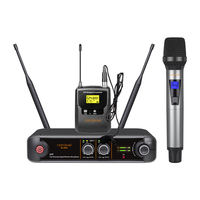 Système de microphone sans fil UHF double canal CHXYKOM avec connecteur XLR, corps métallique, portée de 60 m, professionnel pour la maison, le karaoké et le streaming en direct