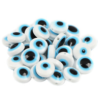Manik-manik Resin JC 6/8/10mm 50 buah/kantong Aksesoris Manik-manik Lepas Grosir Multi Warna Manik-manik Mata Iblis Buatan Tangan