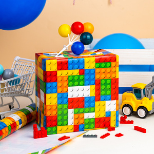 Lego-Style <b>Pattern</b> Gift Wrapping <b>Paper</b> Double Sided Coated Specialty <b>Paper</b> for Gift & Craft Use - Product Image 1