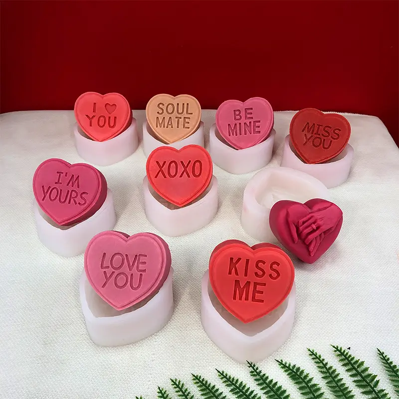Custom New Aromatherapy Diy Love Shaped Soap 3d Heart Silicone Mould Valentine's Day Candle Mold