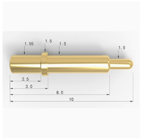 Charging Pogo Pin Spring Probe Connector 10mm Overall Length Black Environmental Protection Material for Smart Wearable Devices