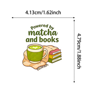 56 autocollants mignons sur le thème du matcha vert - Phrases amusantes sur le thé et les desserts, en <span class=keywords><strong>vinyle</strong></span> imperméable, inspirants pour le journal intime et la décoration DIY - Product Image 4