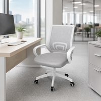 Chaise de bureau ergonomique moderne en maille, dossier haut, appui-tête réglable, soutien lombaire pour bureau à domicile et salon