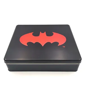 Черная жестяная коробка с логотипом на заказ, подарочная упаковочная коробка для мальчиков, черная матовая жестяная коробка