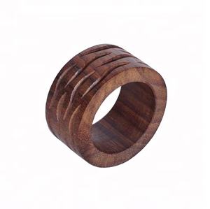 <b>WALNUT</b> WOODEN NAPKIN TISSUE RING FOR RESTAURANT <b>TABLE</b> DECORATIVE NAPKIN RING - Product Image 1