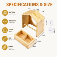 Mangeoire à oiseaux en bois pour fenêtre avec ventouses puissantes, nichoir à vue panoramique pour appartement, observation de la faune urbaine, décoration OEM