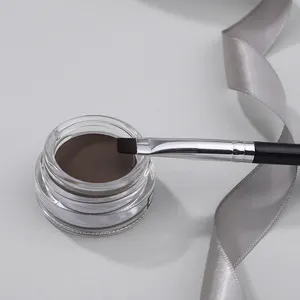 Premium Quality Ultra Thin Flat Fine Eyebrow Make Up Brush Vegan Bristle Black Silver Flat Brow Lamination Tint Brush