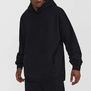 Cotton Drop High Quality Custom Heavy Weight 450 Gsm Drop Shoulder Hoodie Manufacturer <b>Black</b> <b>Fleece</b> Cotton Pullover Hoodie - Product Image 3
