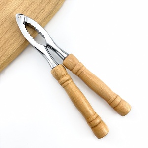 Pince à fruits <span class=keywords><strong>de</strong></span> mer en alliage <span class=keywords><strong>de</strong></span> zinc avec manche en bois, pince à crabes, pince à crevettes, modèle LM677 - Product Image 3