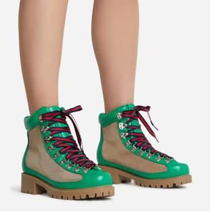 Stivaletti da <span class=keywords><strong>Donna</strong></span> con Lacci e Suola Chunky in Ecopelle, Stile Biker, <span class=keywords><strong>Sneakers</strong></span> Femminili - Product Image 2