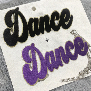 แผ่นผ้ากำมะหยี่แบบทำด้วยมือสำหรับเสื้อฮู้ดแผ่นปะผ้าพีวีซีตัวอักษรเต้นรำแบบรีดติดสำหรับเสื้อผ้า - Product Image 3