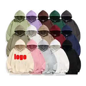 manufacture custom heavy plain blank oversized solid color beige hoodless sweatshirts in bulk for men