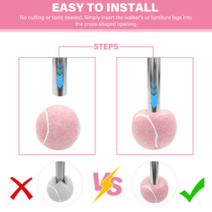 Balles de tennis en feutre de caoutchouc pré-coupées, légères et durables pour les marcheurs et les personnes âgées, pieds de meubles - Installation facile, protection du sol - Product Image 4