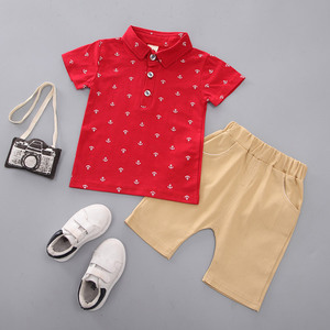 Vêtements pour enfants en gros, ensembles de vêtements d'été pour bébés garçons, chemises avec shorts, ensembles pour enfants - Product Image 5