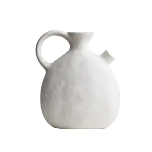 Clay kettle Pottery Ceramic Vase Rustic Handmade Farmhouse Decor Crafts