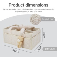 Sac à langer portable en peluche, panier de rangement pour bébé, motif uni, conteneur intérieur, organisateur de maternité, sac à couches