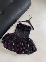 Robe Courte Bustier en Tulle Fleuri A11699 pour Femme - Robe de Soirée Romantique à Fleurs 3D et Jupe Tutu Bouffante