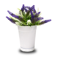 Diffuseur d'arômes créatif à rayures blanches en forme de pot avec fleur de lavande, diffuseur d'huiles essentielles ultrasonique USB pour chambre et bureau
