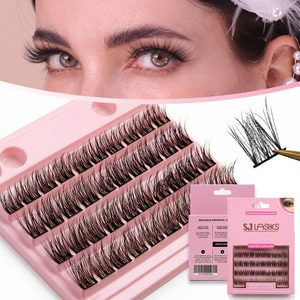 <span class=keywords><strong>Cils</strong></span> en grappes en gros OEM ODM Emballage personnalisé <span class=keywords><strong>Cils</strong></span> individuels réutilisables Aspect naturel doux Longueurs mixtes 8-16mm - Product Image 2