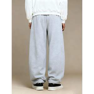 Pantalon de survêtement personnalisé pour homme 100 % coton, taille élastique avec cordon de serrage, coupe large et ample, respirant - Product Image 1