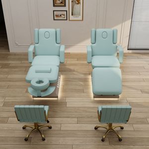 HOCHEY Multifunktion <span class=keywords><strong>massage</strong></span> bett Gesichts stuhl Klappbarer verstellbarer Spa Salon Beauty Bett Tattoo Wimpern Beauty Bett/Stuhl mit Hocker - Product Image 2